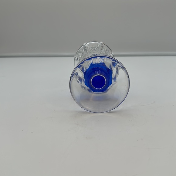 Art Deco Cobalt Blue Cut to Clear CRYSTAL VASE - Picture 5 of 16